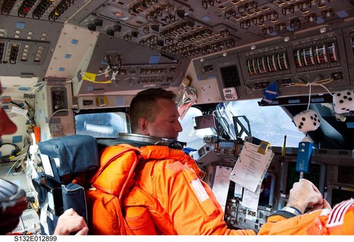 Ham in the FD on Space Shuttle Atlantis during STS-132