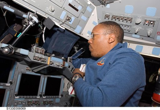Drew on flight deck