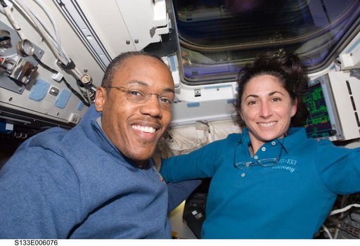 Drew and Stott on aft flight deck