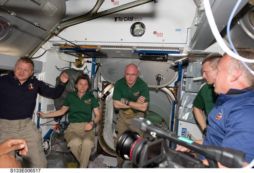 STS-133 and Expedition 26 crew in Node 2