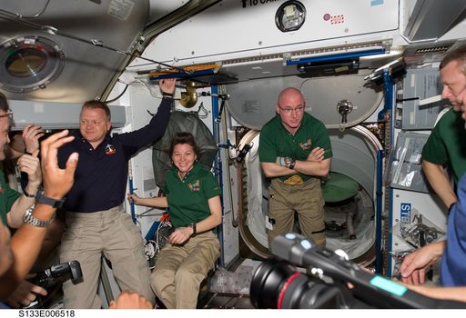 STS-133 and Expedition 26 crew in Node 2