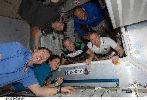 STS-133 crew in PMM