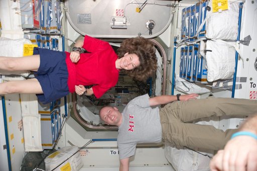 STS-134 and Expedition 27 Crew Members in the Node 1