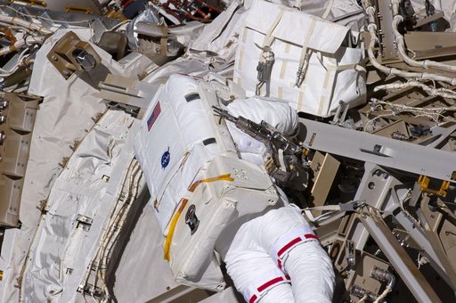 View of STS-134 MS Chamitoff during EVA-1