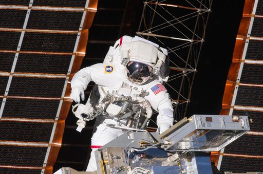 View of STS-134 MS Feustel during EVA-1