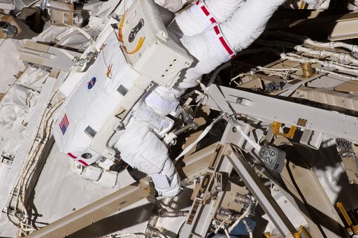 View of STS-134 MS Chamitoff during EVA-1
