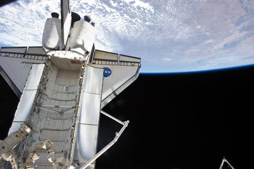 View of the Shuttle Endeavour docked to the ISS