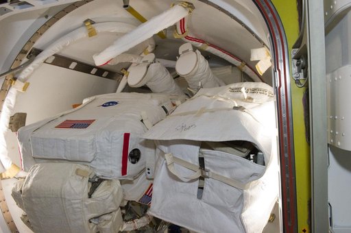 STS-134 Crew Members exiting Airlock during EVA-2
