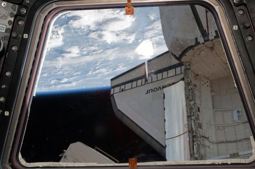 View of Shuttle Endeavour taken from Cupola