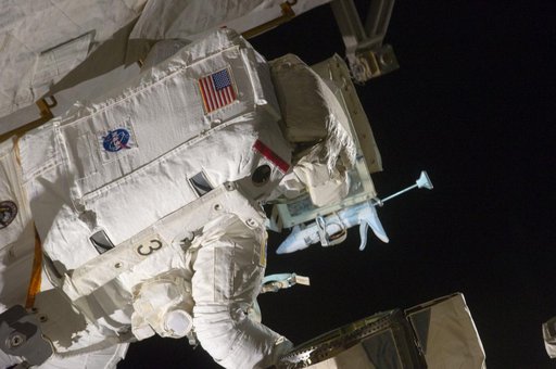 View of STS-134 MS Feustel during EVA-2