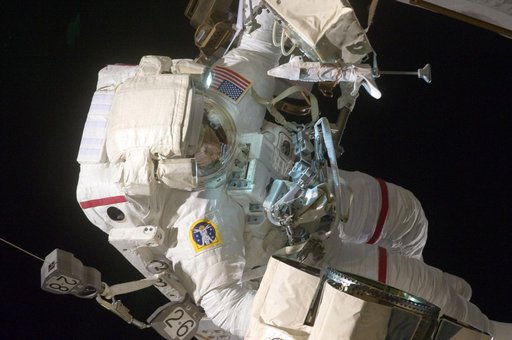 View of STS-134 MS Feustel during EVA-2