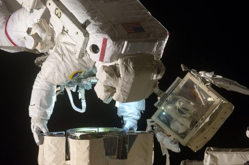 View of STS-134 MS Feustel during EVA-2