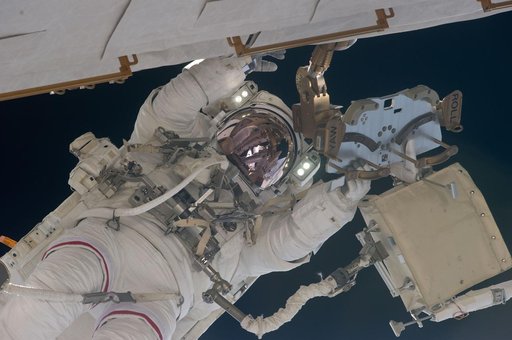 View of STS-134 MS Feustel during EVA-2