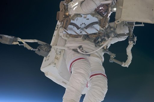 View of STS-134 MS Feustel during EVA-2