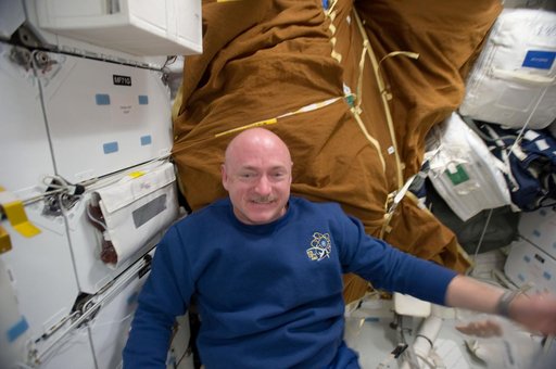 View of STS-134 Commander Kelly on the Middeck