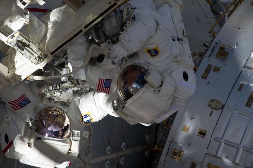 View of STS-134 Crew Members during EVA-3