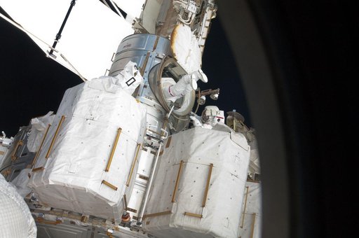 View of STS-134 MS Chamitoff during EVA-1