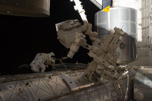 Fossum during EVA 1