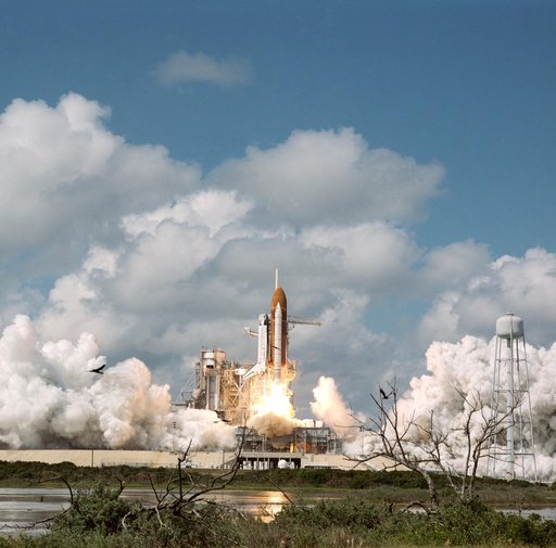 STS-26 Discovery, Orbiter Vehicle (OV) 103, lifts off from KSC LC pad 39B