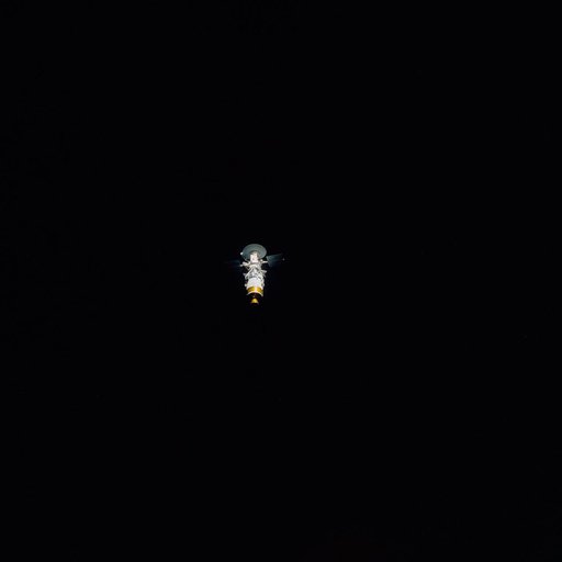 IUS with Magellan spacecraft drifts into space after STS-30 deployment
