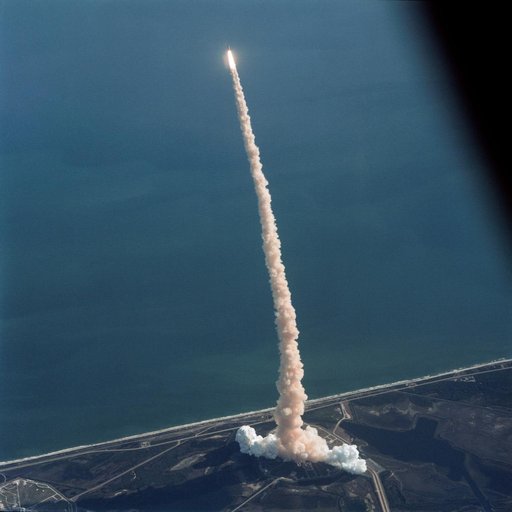 Air-to-air view of STS-42 Discovery, OV-103, after liftoff from KSC LC Pad