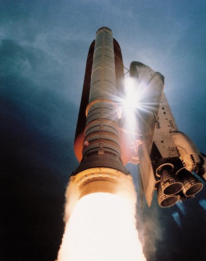 STS-43 Atlantis, OV-104, soars into space after liftoff from KSC LC Pad 39A