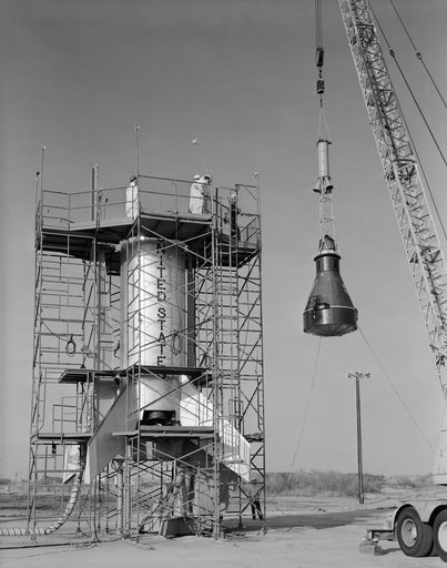 Mating of Little Joe 5B vehicle with Mercury Capsule #14