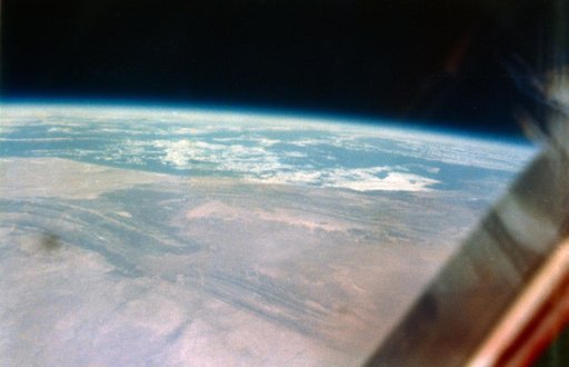 View of earth taken by Astronaut John Glenn during his MA-6 spaceflight