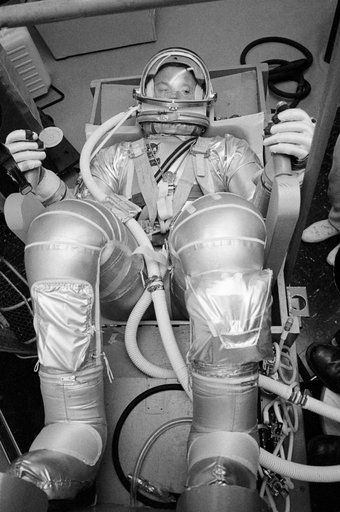 CONTOUR COUCH - MERCURY-ATLAS (MA)-9 - ASTRONAUT COOPER - SUIT PRESSURIZATION TESTS - HANGAR "S" - CAPE