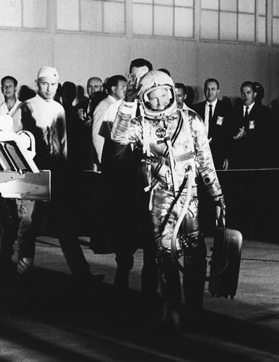 ASTRONAUT COOPER, GORDON L., JR. - MERCURY-ATLAS (MA)-9 PRELAUNCH -HANGAR "S" - CAPE