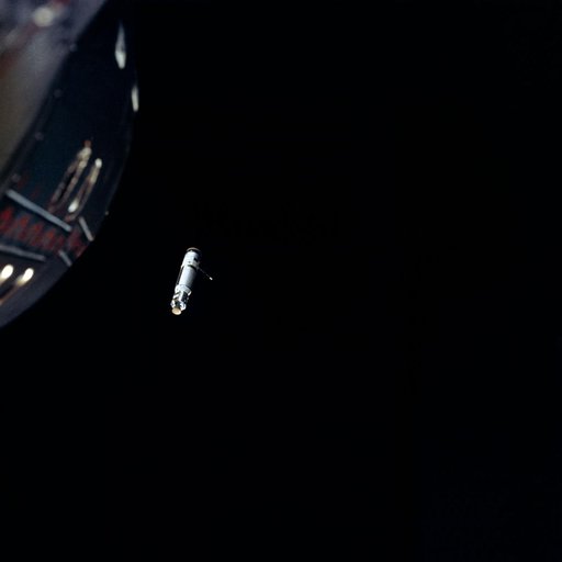 Agena Target Docking vehicle seen from Gemini 8 spacecraft