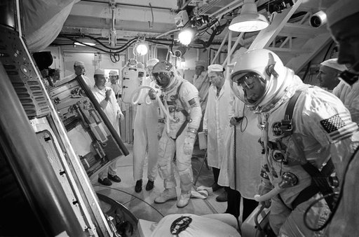 Gemini 10 prime crew in White Room preparing for insertion