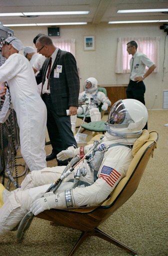 GEMINI-TITAN (GT)-10 (SUITING-UP) - ASTRONAUT JOHN W. YOUNG - MISC. - CAPE