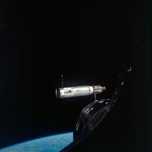 Agena Target Docking Vehicle photographed from Gemini 10 spacecraft