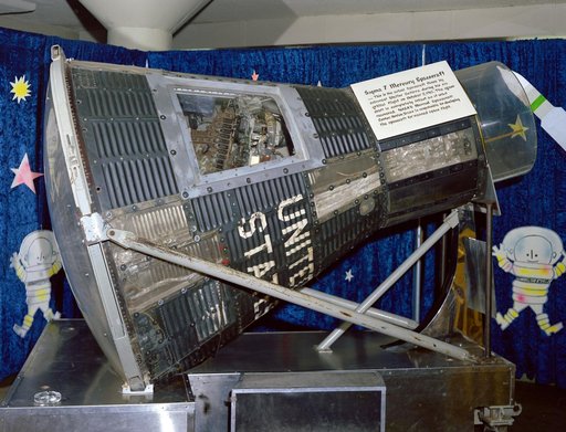 Sigma 7 capsule on display at the Johnson Space Center