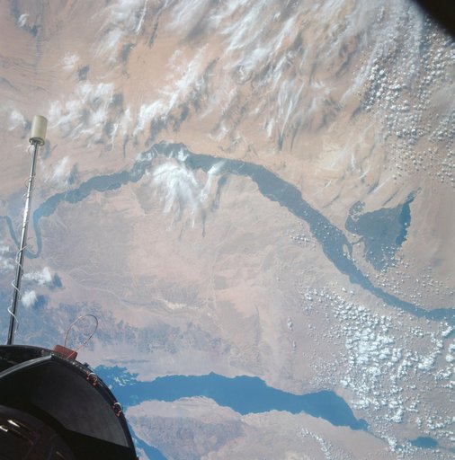 Egypt, Nile Valley, Gulf of Suez, Sinai as seen from Gemini 12 spacecraft