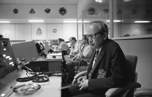 View of Mission Control Center during the Apollo 13 liftoff