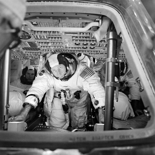 Apollo 15 Crewmen - Apollo 15 Command Module (C/M) - Simulation - KSC