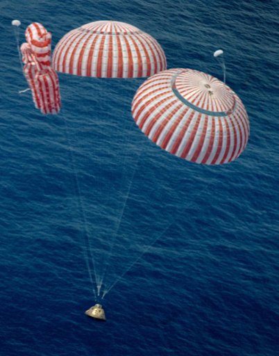 APOLLO COMMAND MODULE (CM) - SAFE TOUCHDOWN - PACIFIC OCEAN