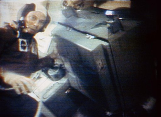 Skylab 3 crew images taken from television transmission
