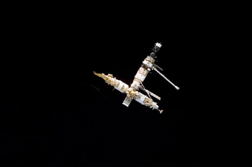 Full view of Mir Space Station prior to docking