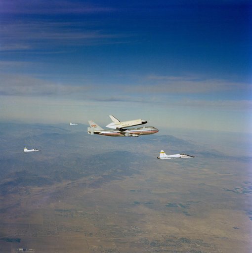 Orbiter "Enterprise" rides "piggy-back" atop NASA 747 carrier