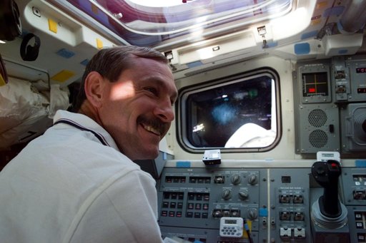 Brown at aft controls during PAMS STU deploy