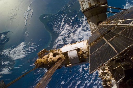 Mir space station as seen from shuttle Atlantis