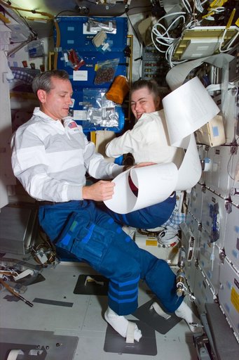 Astronaut Akers with TIPS messages
