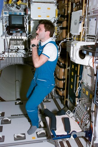 Mir 22 flight engineer on the Spacehab module