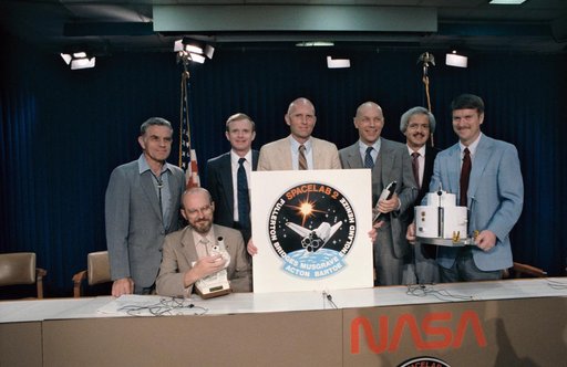 STS 51-F crew members during news conference