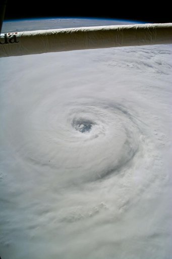 Earth observations taken from Discovery during STS-85 mission - Typhoon Winnie