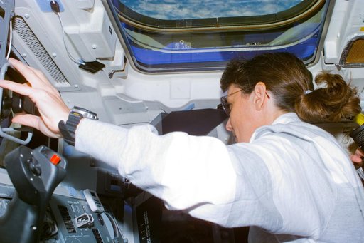 Currie at RMS controls on the aft flight deck