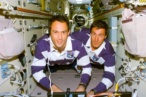 Newman and Krikalev in the FGB/Zarya module